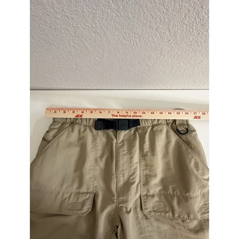 THE NORTH FACE BELTED HIKING CARGO SHORTS KAHKI BEIGE MENS MEDIUM